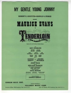 Partituras Broadway Show 1960 My Gentle Young Johnny Jerry Bock Tenderloin - Imagen 1 de 1