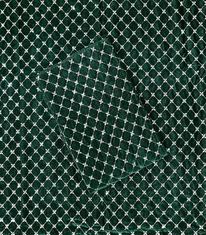 Indian Dress Material Velvet Sewing Embroidered Tunic Top Green Bridal Fabric 4Y - Image 1 of 1