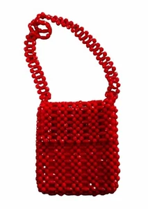 Vintage MCM made In Hong Kong Red Beaded Bag, Retro! READ - Picture 1 of 10
