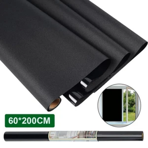 Verdunkelungsfolie Fenster 60x200cm 100% Blickdicht Fensterfolie Folie schwarz - Bild 1 von 14