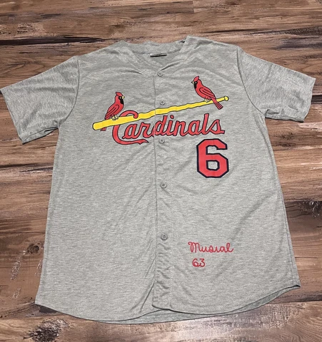 Stan Musial #6 1963 St Louis Cardinals MLB Jersey Match Up Size XL Cover