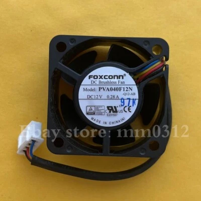 FOXCONN PVA040F12N 4020 12V 0.28A 4-wire temperature control chassis fan - Image 1 of 2