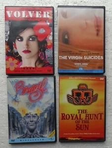 4 used DVD's - VOLVER, Brazil, THE VIRGIN SUICIDES, the Royal Hunt of the Sun - Imagen 1 de 2