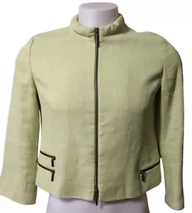 Akris Punto Linen Jacket Women's Size 10 Full Zip Business Casual Mint Green - Picture 1 of 15