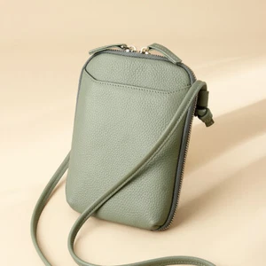 Women Girls Genuine Leather Small Crossbody Cell Phone Purse Shoulder Bag Wallet - Picture 1 of 20