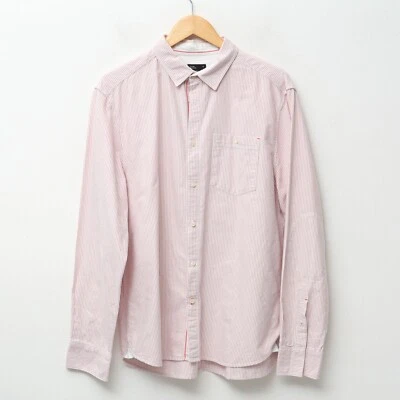 PEAK PERFORMANCE XL Men Casual Shirt Long Sleeve Button Up Striped Pink Cotton - Image 1 of 4