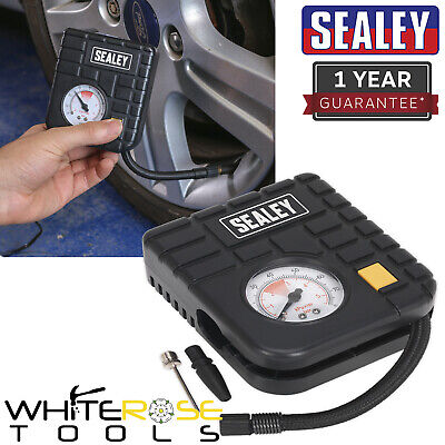Sealey Micro Air Compressor With Work Light 12V Tyres Cars Motorcycles • 26.25£