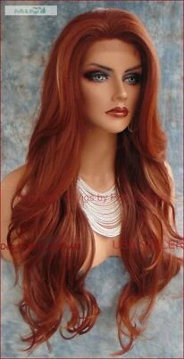 Peluca delantera de encaje CLR ROJA T33.130 ONDAS LARGAS FLUIDAS SLINKY ENVÍO RÁPIDO VENDEDOR DE EE. UU. 275 Foto 1 de 4