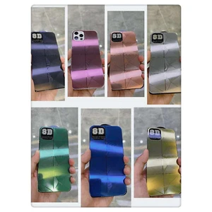 For iPhone 12/Pro/Max/Mini Plating Mirror Back Tempered Glass Film Protector - Picture 1 of 12