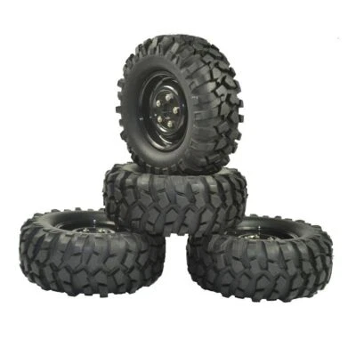 4x 1/10 Rubber Tires Wheels Rims 12mm Hex 1.9'' For HPI HSP Tamiya RC Buggy Car - Image 1 of 4