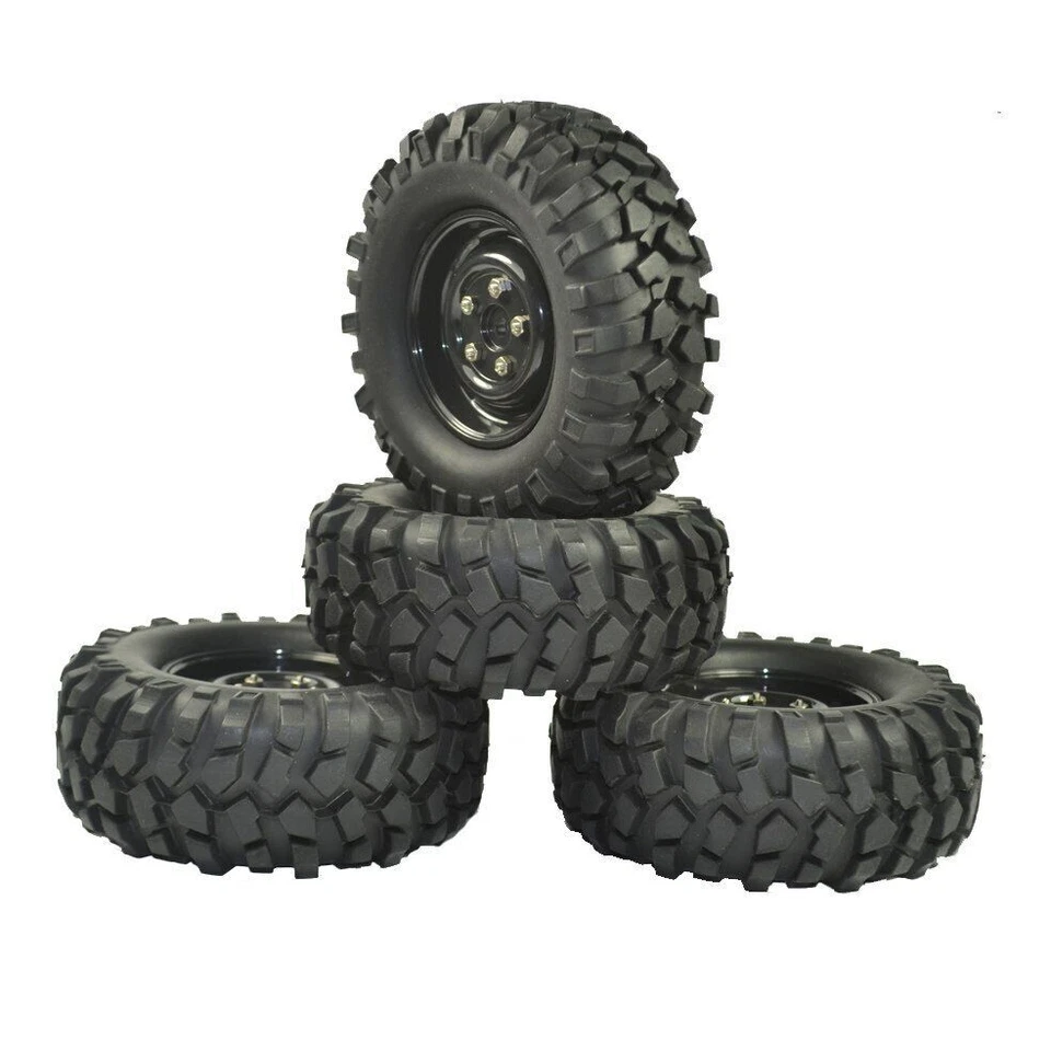 4x 1/10 Rubber Tires Wheels Rims 12mm Hex 1.9'' For HPI HSP Tamiya RC Buggy Car - Image 1 of 4