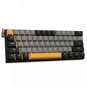 USB Mechanical Gaming Wired Keyboard Red Switch 61 Keys Gamer Russian Brazilian - Picture 1 of 29