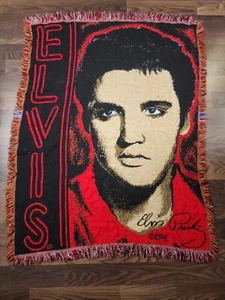 Elvis Presley Blanket Throw EPE Fringed Tapestry Northwest Company USA 57x43 - Picture 1 of 7