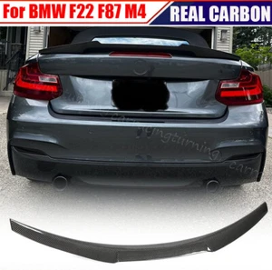 For BMW F22 F87 M2 Coupe 14UP REAL CARBON Rear Trunk Spoiler Highkick Wing Lip  - Foto 1 di 15