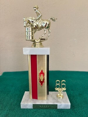 Vintage Horse Show Trophy-1986 Barrel Racing-SFBRA 1st Place-11 3/4" tall - Image 1 of 4