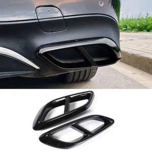 ABS Rear Exhaust Muffler Tail Pipe Cover For Benz E /CLE Class 2024+Gloss Black  - Picture 1 of 12