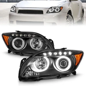 Fits SCION TC 05-10 PROJECTOR HEADLIGHTS BLACK w/ RX HALO Anzo 121119 - Foto 1 di 6