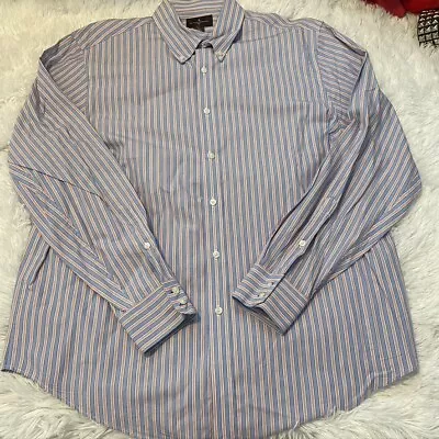 Camisa negra y marrón 1826 para hombre talla XL azul y naranja Stipe manga larga con botones Foto 1 de 3