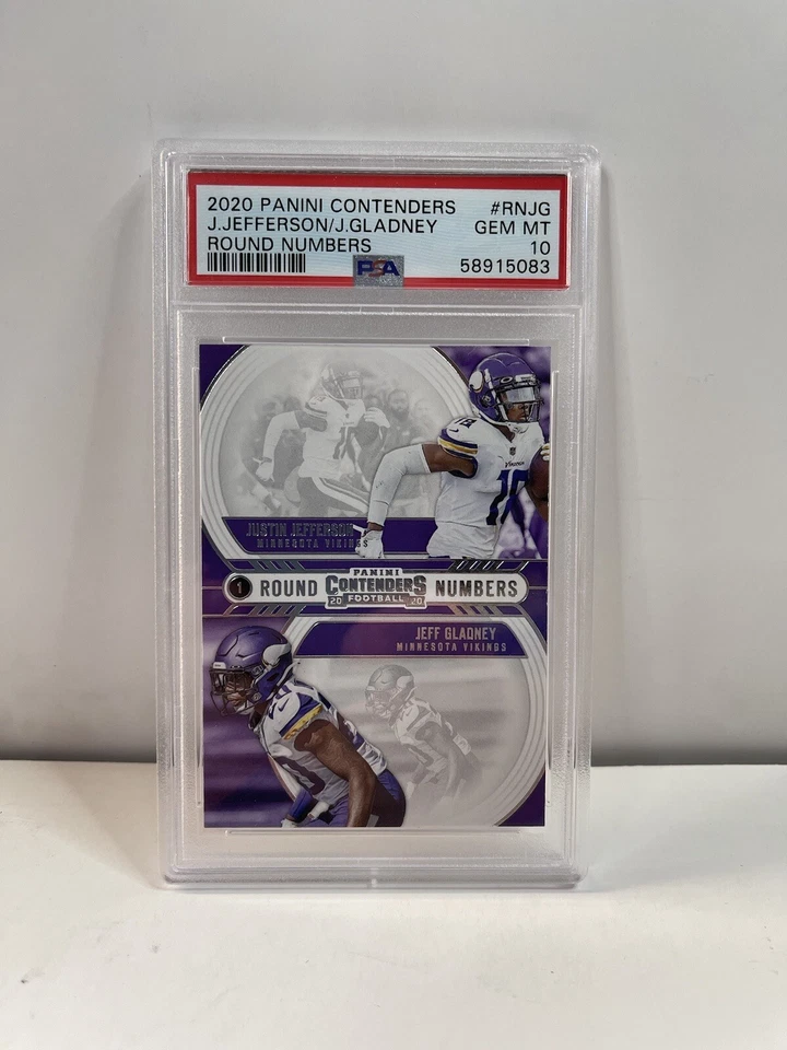2020 Panini Contenders Football Justin Jefferson /Galdney Rookie RNJG PSA 10 - Image 1 of 2