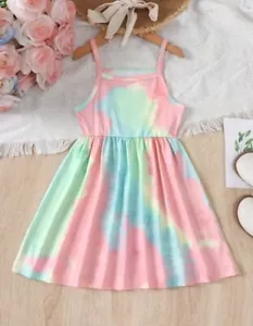 Girls Candy Color Tie Die Cami Tank Dress Summer Dress SZ 6 - Picture 1 of 1