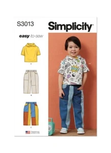 Simplicity Easy SEWING PATTERN S3013 Toddlers Hooded T-Shirt & Jeans 1/2,1,2,3,4 - Picture 1 of 8