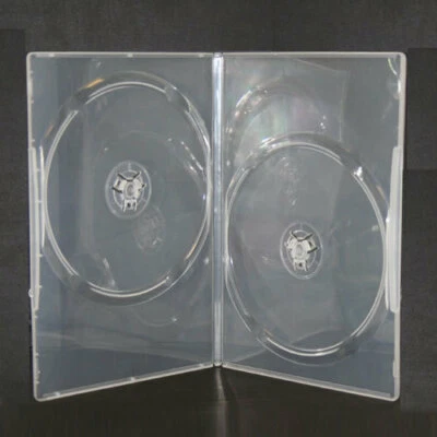 50 Clear Transparent 7mm Slim Double 2 Disc DCD DVD Movie Case Storage Box - Image 1 of 2