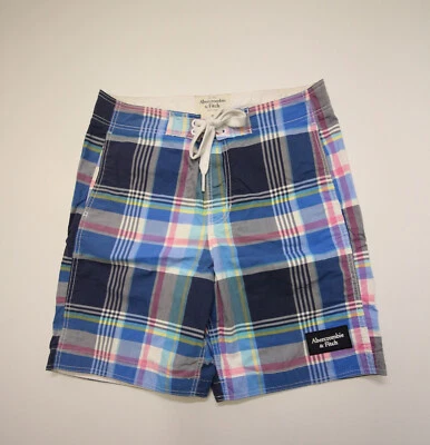 Abercrombie & Fitch Mens Cotton Nylon Blend Plaid Multicolor 8" inseam Shorts M - Image 1 of 4