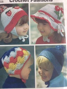 Sombreros Simplicity 6699 1974 artesanales de colección patrón de costura ganchillo para niños pequeños talla única - Imagen 1 de 3