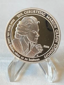 Medaille Gedenkprägung zu den 10 Euro Gedenkmünzen -Marion Gräfin Dönhoff- Proof - Bild 1 von 2