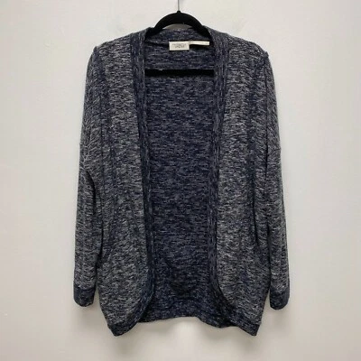 Out From Under Blue Spaced Dye French Terry Knit Blend Open Front Cardigan L - Image 1 of 4