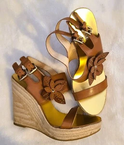 MICHAEL KORS Floral Wedge Espadrille Heels Size 8.5M in EUC - Picture 1 of 7