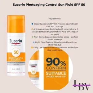 Eucerin Photoaging Control Sun Fluid SPF50 Any Age Protect Early Aging 50ml NEW - Picture 1 of 3