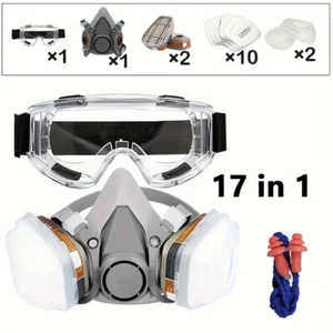 6200 Staubmaske Gasmaske Lackiermaske Atemschutz Halbmaske Aktivkohle Filter - Bild 1 von 17