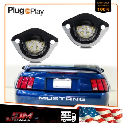 Luz de matrícula de parachoques de repuesto brillante para Ford Mustang GT 1994-2004 L+R Foto 1 de 4