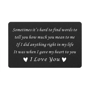 Metall Geldbörse Karte Souvenir Ich liebe dich Nachricht Geburtstag Geschenk Freundin Freund - Bild 1 von 2