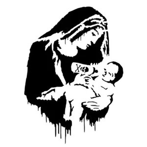 Banksy Toxic Mary Schablone Jungfrau Maria Gift Wohndeko Wandmalerei Stencil - Bild 1 von 8