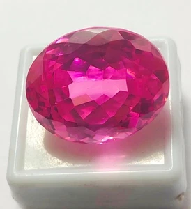 Zircon Top Quality Faceted Gemstone Pink Color Zircon Oval Cut 90 Cts - Picture 1 of 5