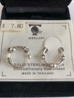 Genuine 925 Sterling Silver 9 - 15 mm Hoop Sleeper Earrings 9 Patterns - image 1 of 4