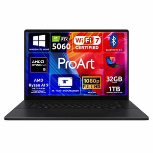 ASUS ProArt P16 OLED AMD Ryzen AI 9 HX 370 32GB RTX 5060 1TB 16" 4K Touch Win 11 - Foto 1 di 11