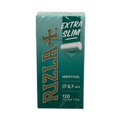 Rizla Extra Slim Menthol Filter Tips – 120 Pack – 5.7mm – Refreshing Mint – Ultr