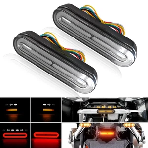 2X Motorcycle LED Tail Light Indicator Flowing Turn Signal Rear Stop Brake Lamp - Picture 1 of 12