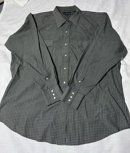 Panhandle Slim Herren XL 17 1/2 X35 kariertes Langarm Pearl Snap Western Hemd - Bild 1 von 6