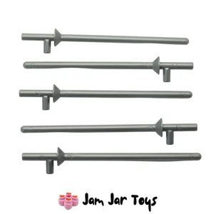 LEGO Knight Lance Weapons x5 – Flat Silver Metallic Minifigure Castle NEW W41 - Picture 1 of 3