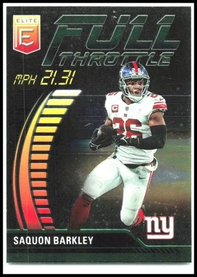 2023 Donruss Elite Full Throttle Green #FT-SB Saquon Barkley New York Giants - Image 1 of 2