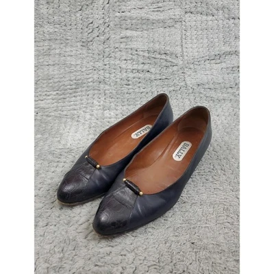 Bally Block Heel Pumps Womens Size 6 M Blue Leahter Slip On Leather Dressy Shoes - Image 1 of 4