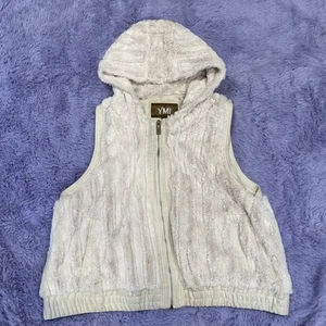 YMI Zip Front Faux Leather Fur Vest Hooded Size 2X - Picture 1 of 8