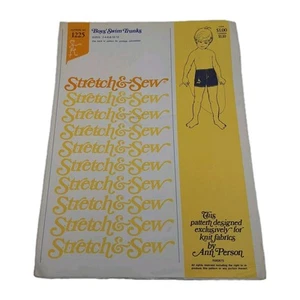 Stretch & Sew 1225 VTG Ann Person Boys Swim Trunks Sz 2-12 Uncut Master Pattern - Picture 1 of 6