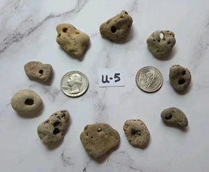10 Genuine Surf Tumbled Holey, Hag, Wishing, Fairy Stones (U-5) - Bild 1 von 1