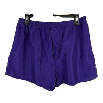 Pantalones cortos estilo boxer vintage Spyn Silks 100 % seda púrpura Foto 1 de 4