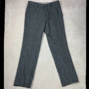 Isaia Napoli Dress Pants Mens 52 IT 34x32 Charcoal Grey Wool Fleck Trousers - Picture 1 of 15